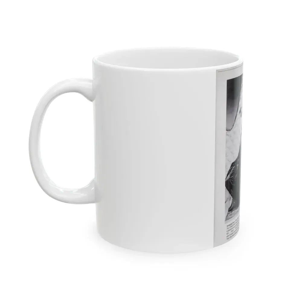 Diana Dors #221 - B&W Glamour Magazine Page Photo with, caption & brieg article on Diane (Vintage Female Icon) White Coffee Mug - Go Mug Yourself