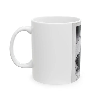 Diana Dors #221 - B&W Glamour Magazine Page Photo with, caption & brieg article on Diane (Vintage Female Icon) White Coffee Mug - Go Mug Yourself