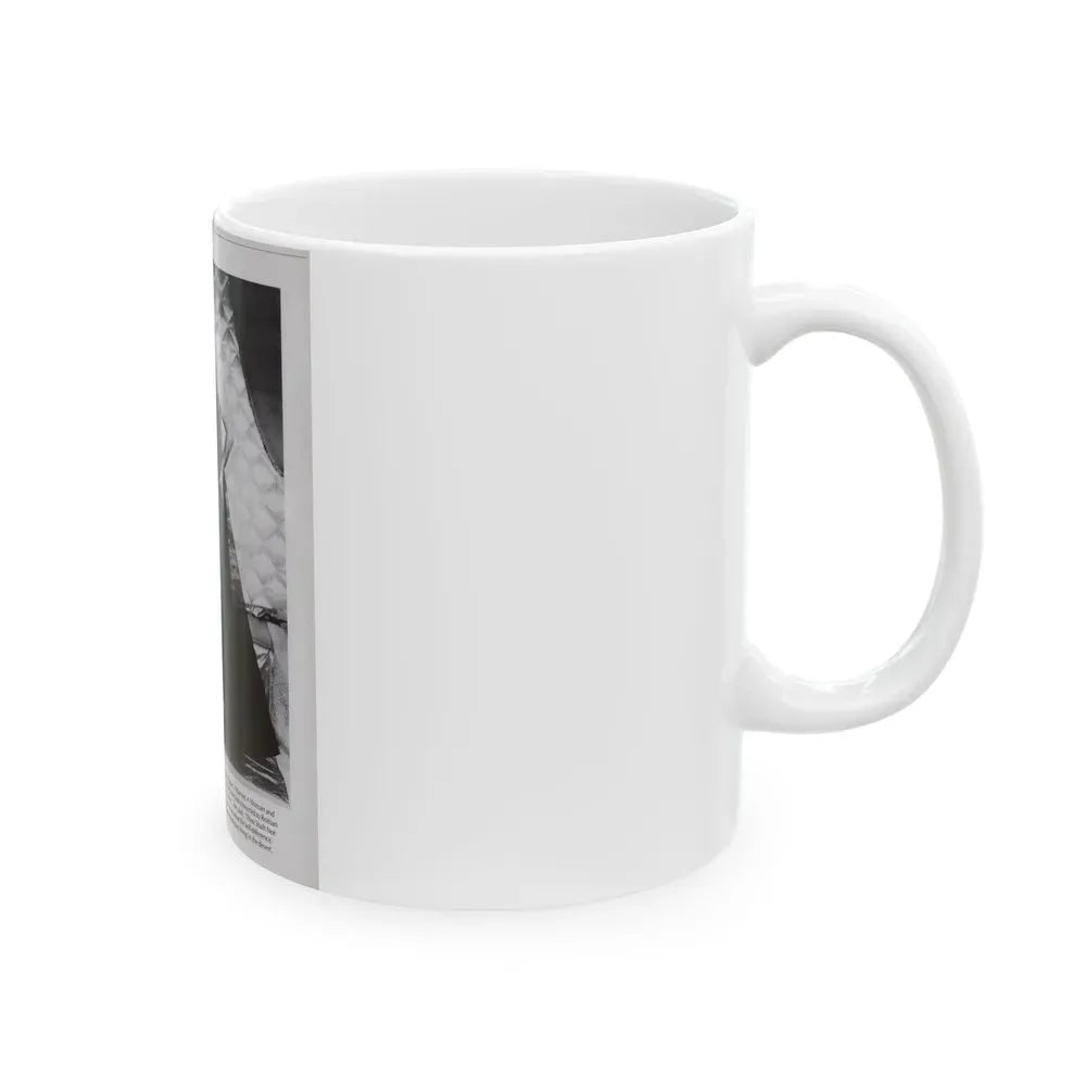 Diana Dors #221 - B&W Glamour Magazine Page Photo with, caption & brieg article on Diane (Vintage Female Icon) White Coffee Mug - Go Mug Yourself