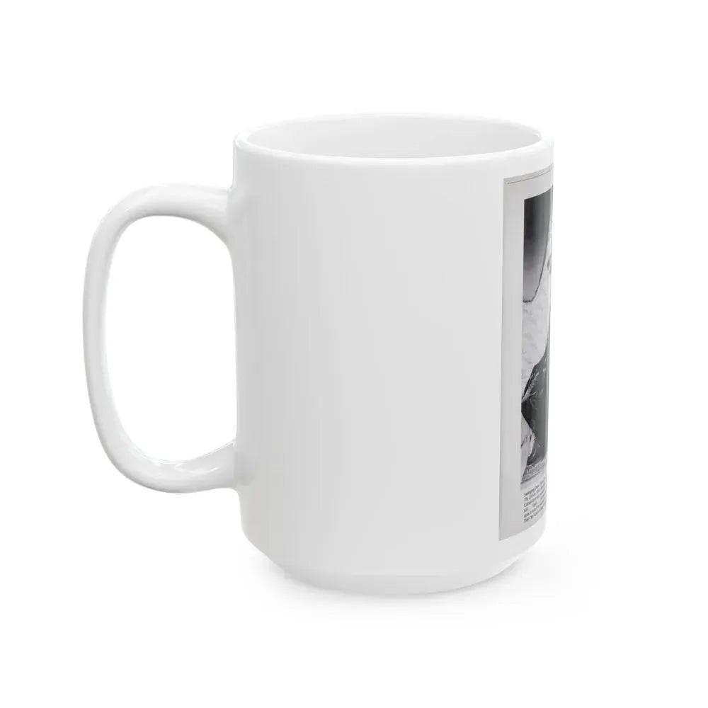 Diana Dors #221 - B&W Glamour Magazine Page Photo with, caption & brieg article on Diane (Vintage Female Icon) White Coffee Mug - Go Mug Yourself