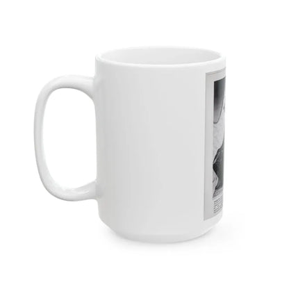 Diana Dors #221 - B&W Glamour Magazine Page Photo with, caption & brieg article on Diane (Vintage Female Icon) White Coffee Mug - Go Mug Yourself