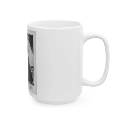 Diana Dors #221 - B&W Glamour Magazine Page Photo with, caption & brieg article on Diane (Vintage Female Icon) White Coffee Mug - Go Mug Yourself
