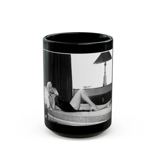 Diana Dors #30 (Vintage Female Icon) Black Coffee Mug 15oz - Go Mug Yourself