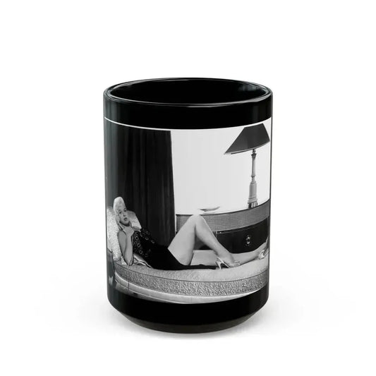 Diana Dors #30 (Vintage Female Icon) Black Coffee Mug 15oz - Go Mug Yourself