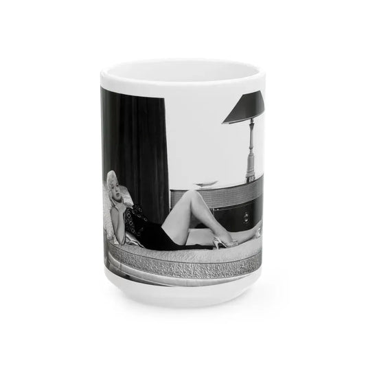 Diana Dors #30 (Vintage Female Icon) White Coffee Mug 15oz - Go Mug Yourself