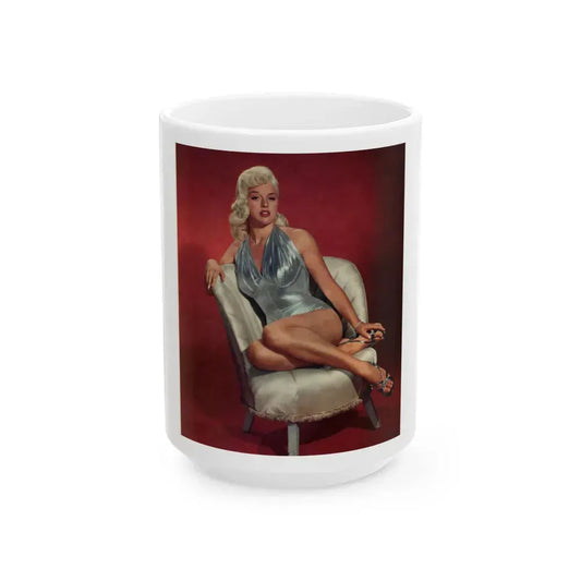 Diana Dors #39 (Vintage Female Icon) White Coffee Mug 15oz - Go Mug Yourself