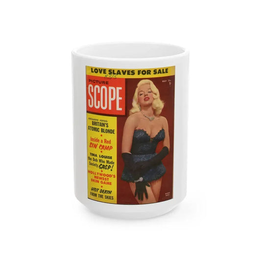 Diana Dors #90 - Mag. Cover (Vintage Female Icon) White Coffee Mug 15oz - Go Mug Yourself