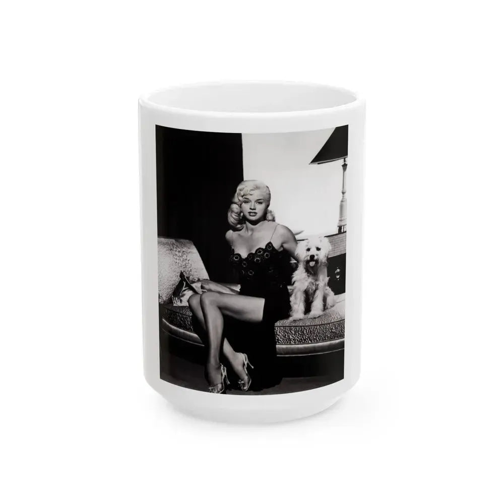 Diana Dors #99 (Vintage Female Icon) White Coffee Mug 15oz - Go Mug Yourself