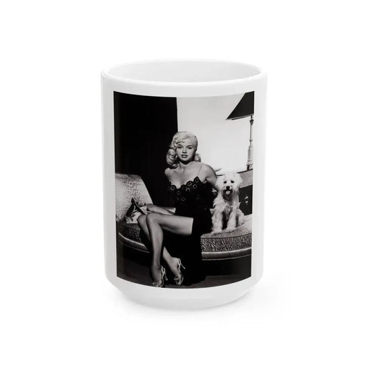 Diana Dors #99 (Vintage Female Icon) White Coffee Mug 15oz - Go Mug Yourself