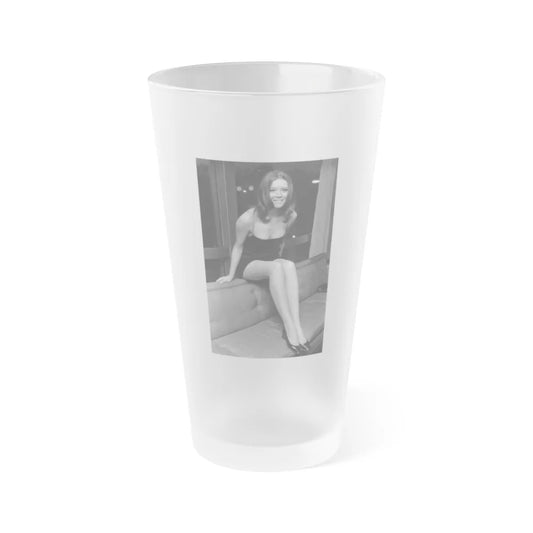 Diana Rigg #03 (Vintage Female Icon) Frosted Pint Glass 16oz-16oz-Frosted-Go Mug Yourself