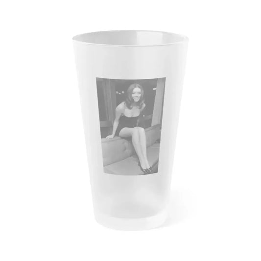 Diana Rigg #03 (Vintage Female Icon) Frosted Pint Glass 16oz 16oz Frosted - Go Mug Yourself