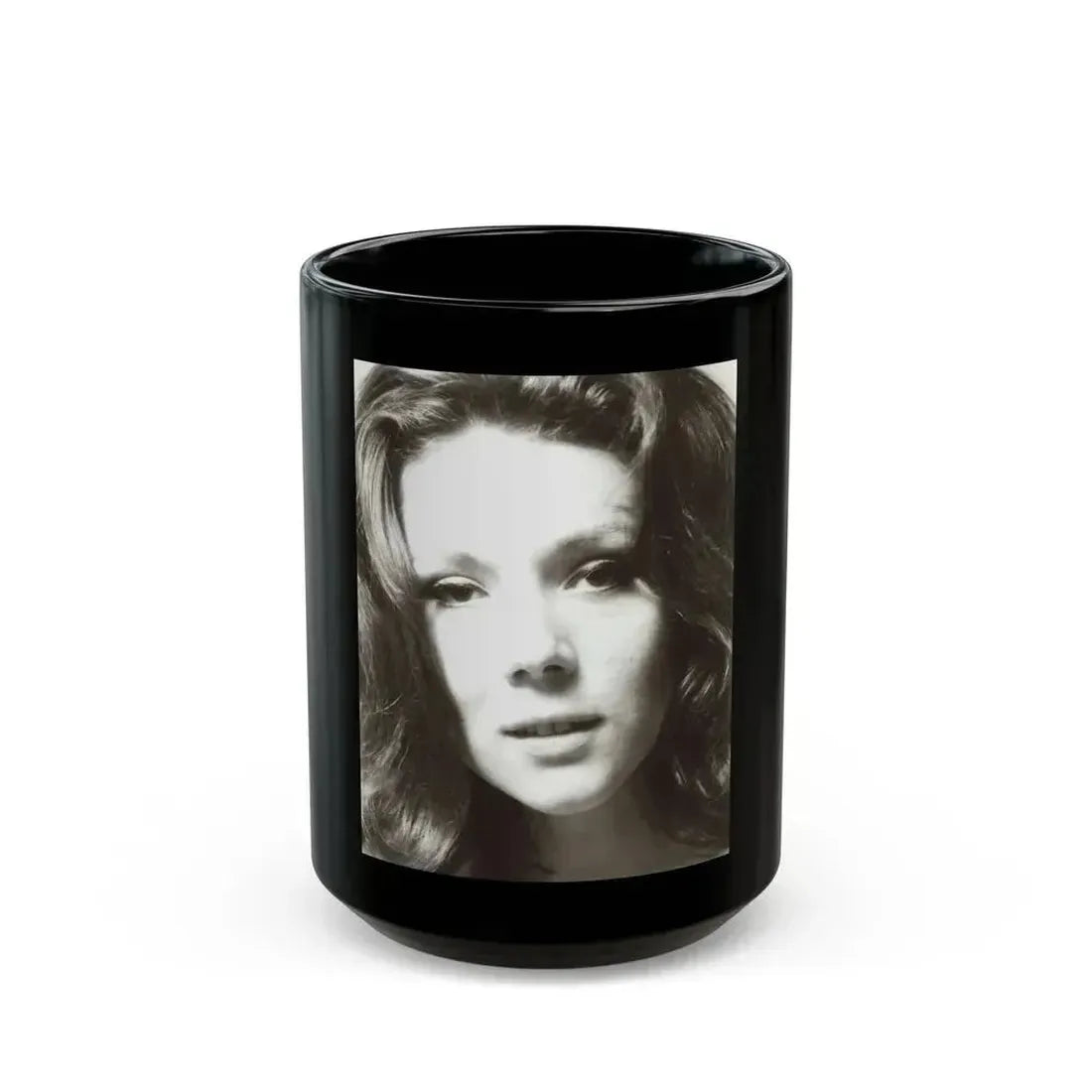 Diana Rigg #04 (Vintage Female Icon) Black Coffee Mug 15oz - Go Mug Yourself