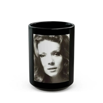Diana Rigg #04 (Vintage Female Icon) Black Coffee Mug 15oz - Go Mug Yourself