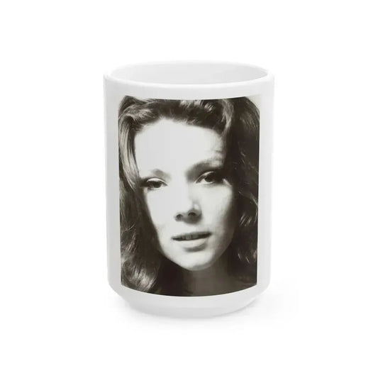 Diana Rigg #04 (Vintage Female Icon) White Coffee Mug 15oz - Go Mug Yourself