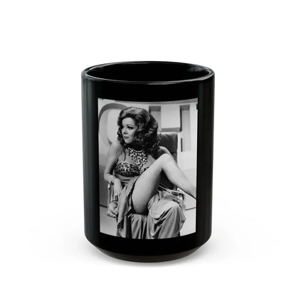 Diana Rigg #05 (Vintage Female Icon) Black Coffee Mug 15oz - Go Mug Yourself