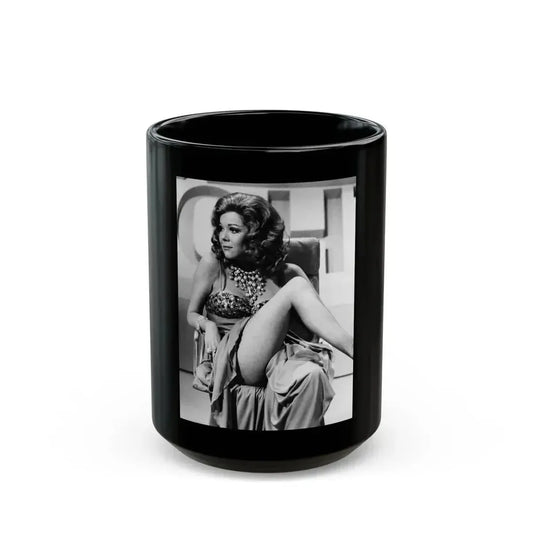 Diana Rigg #05 (Vintage Female Icon) Black Coffee Mug 15oz - Go Mug Yourself