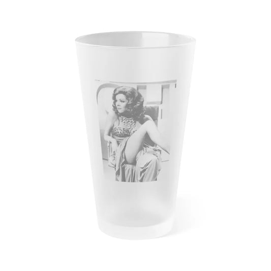 Diana Rigg #05 (Vintage Female Icon) Frosted Pint Glass 16oz-16oz-Frosted-Go Mug Yourself