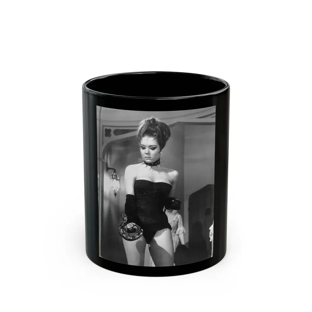 Diana Rigg #08 (Vintage Female Icon) Black Coffee Mug 11oz - Go Mug Yourself