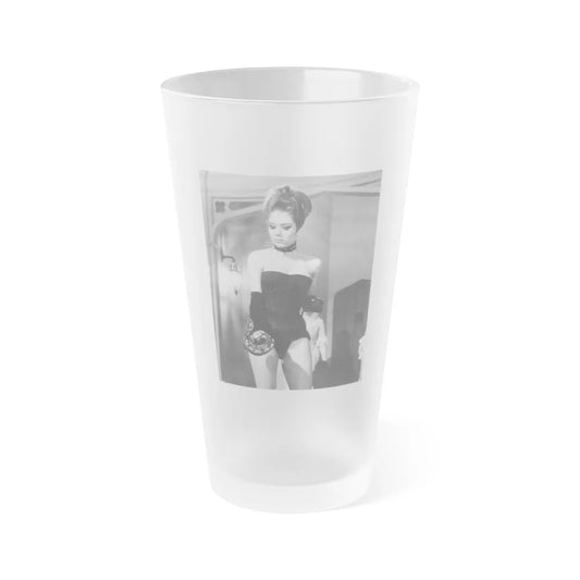 Diana Rigg #08 (Vintage Female Icon) Frosted Pint Glass 16oz-16oz-Frosted-Go Mug Yourself