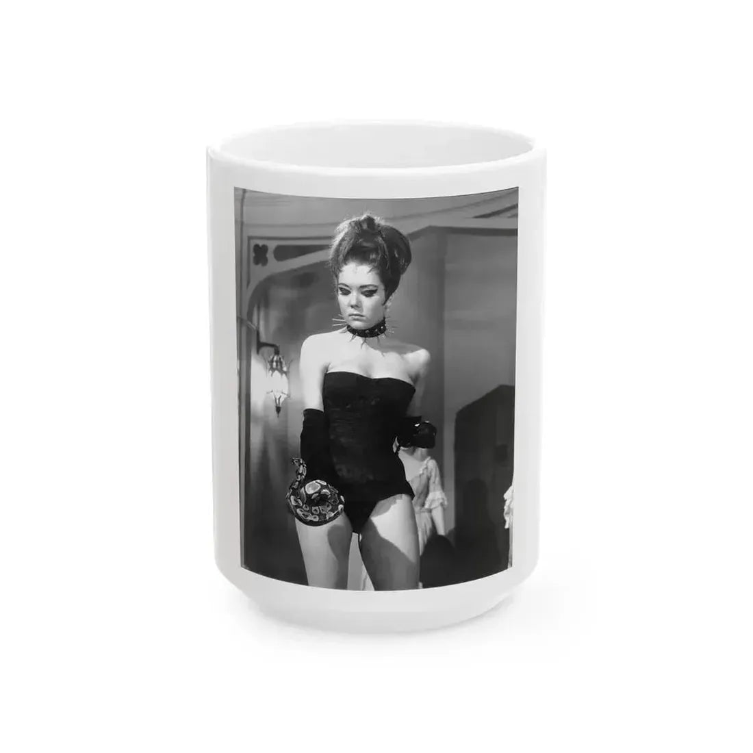 Diana Rigg #08 (Vintage Female Icon) White Coffee Mug 15oz - Go Mug Yourself