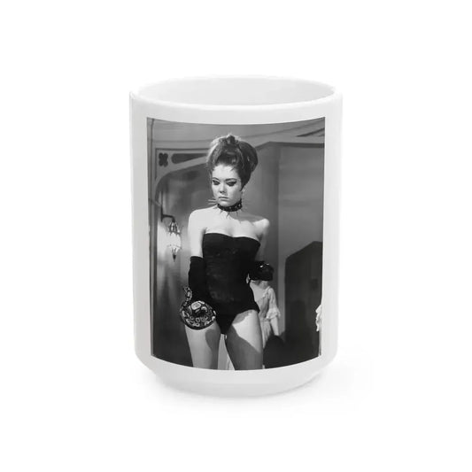 Diana Rigg #08 (Vintage Female Icon) White Coffee Mug 15oz - Go Mug Yourself