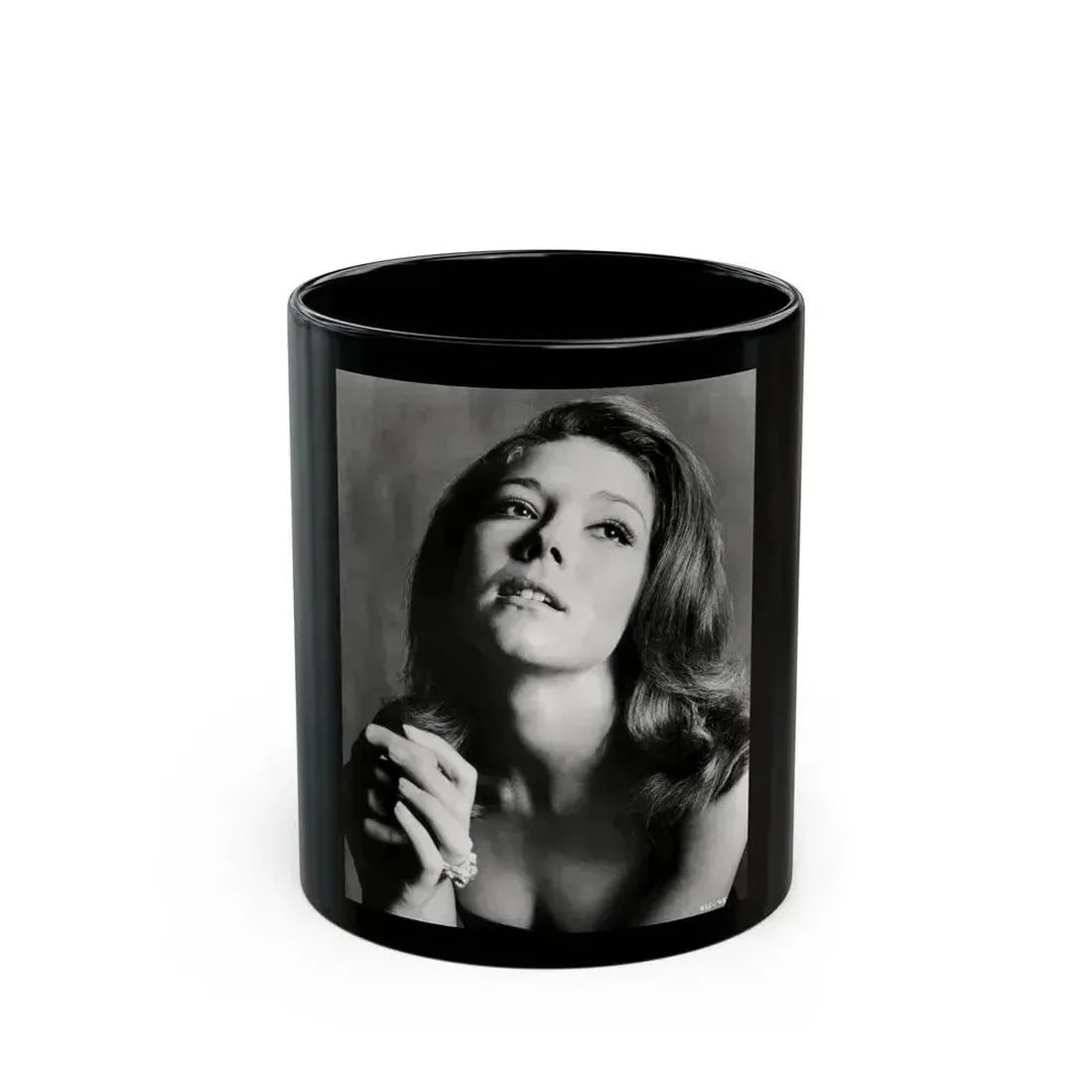 Diana Rigg #15 (Vintage Female Icon) Black Coffee Mug 11oz - Go Mug Yourself