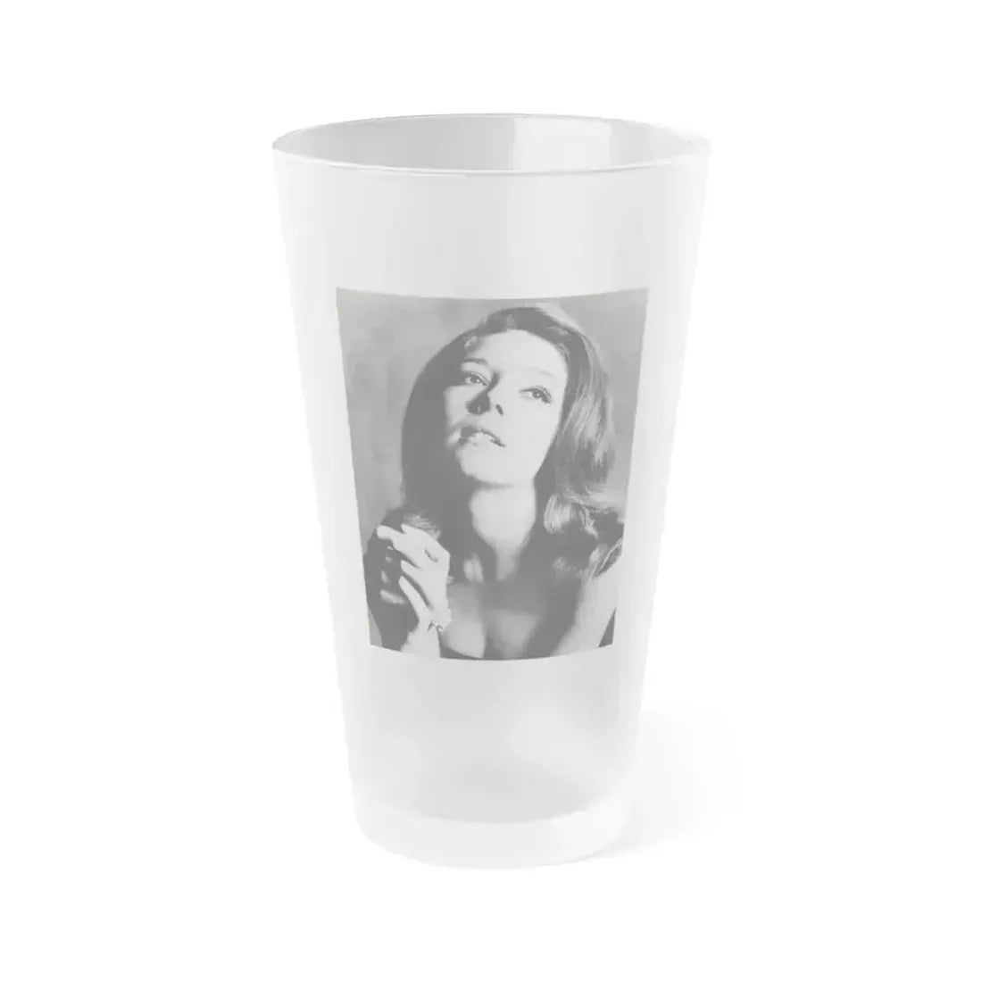 Diana Rigg #15 (Vintage Female Icon) Frosted Pint Glass 16oz 16oz Frosted - Go Mug Yourself