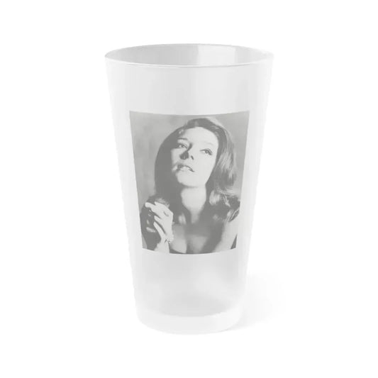 Diana Rigg #15 (Vintage Female Icon) Frosted Pint Glass 16oz 16oz Frosted - Go Mug Yourself