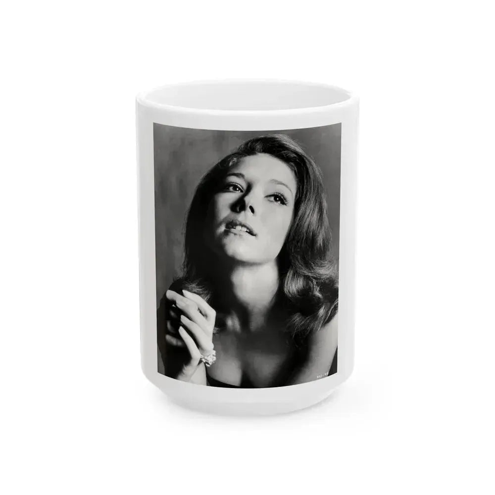 Diana Rigg #15 (Vintage Female Icon) White Coffee Mug 15oz - Go Mug Yourself