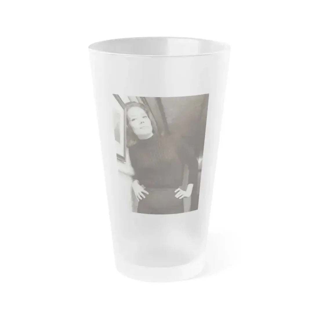 Diana Rigg #25 (Vintage Female Icon) Frosted Pint Glass 16oz 16oz Frosted - Go Mug Yourself