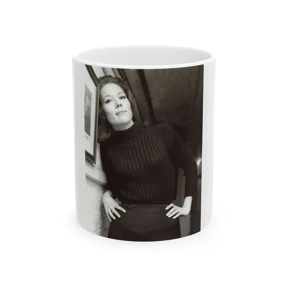 Diana Rigg #25 (Vintage Female Icon) White Coffee Mug 11oz - Go Mug Yourself