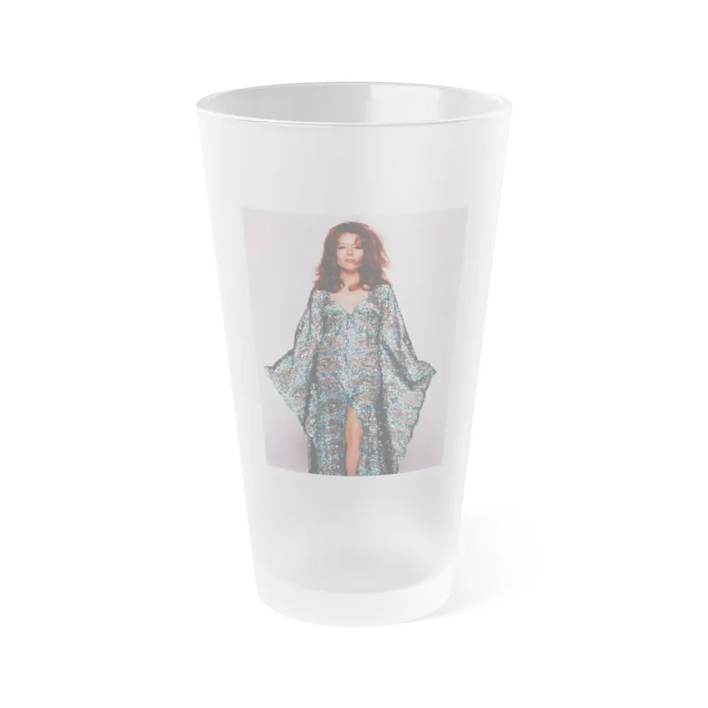 Diana Rigg #30 (Vintage Female Icon) Frosted Pint Glass 16oz-16oz-Frosted-Go Mug Yourself