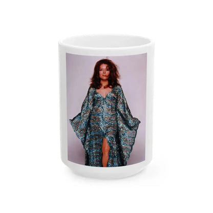 Diana Rigg #30 (Vintage Female Icon) White Coffee Mug 15oz - Go Mug Yourself