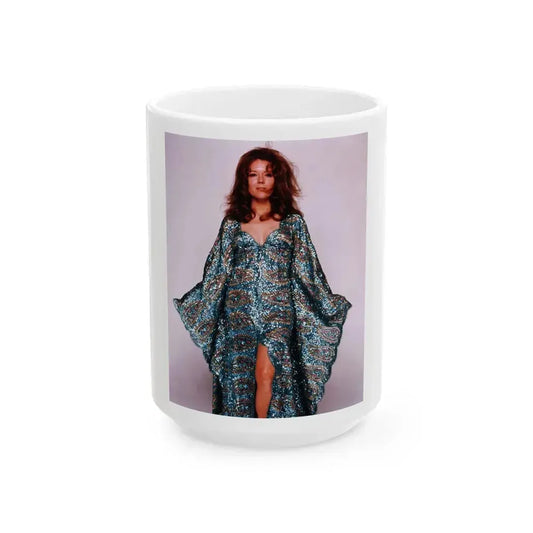 Diana Rigg #30 (Vintage Female Icon) White Coffee Mug 15oz - Go Mug Yourself