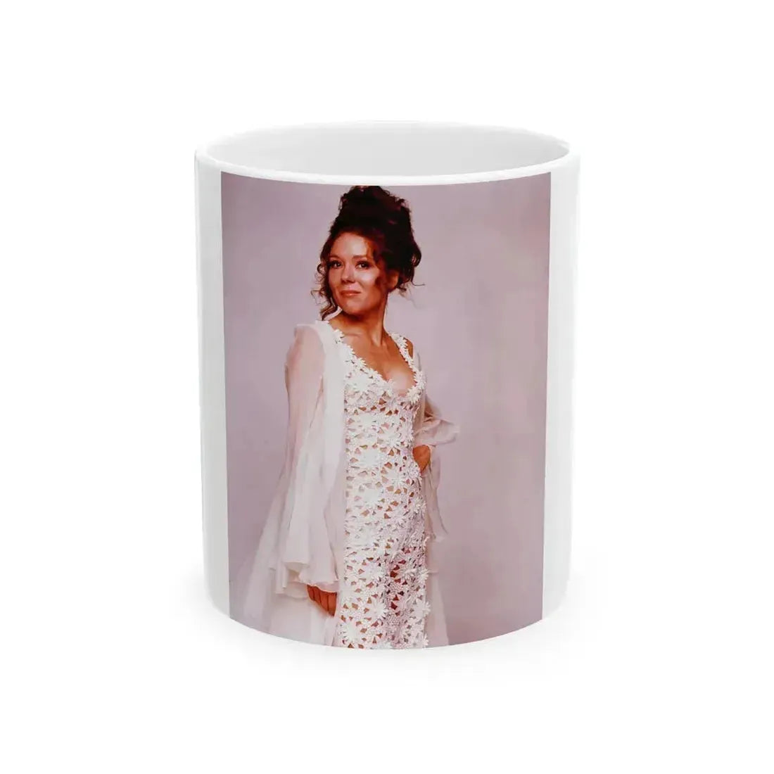 Diana Rigg #31 (Vintage Female Icon) White Coffee Mug 11oz - Go Mug Yourself