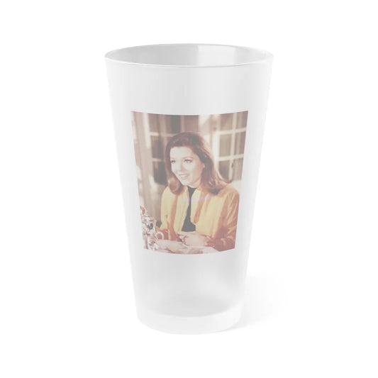 Diana Rigg #35 (Vintage Female Icon) Frosted Pint Glass 16oz-16oz-Frosted-Go Mug Yourself