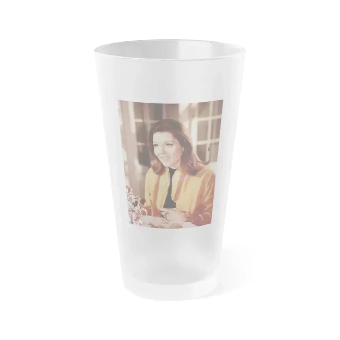 Diana Rigg #35 (Vintage Female Icon) Frosted Pint Glass 16oz 16oz Frosted - Go Mug Yourself