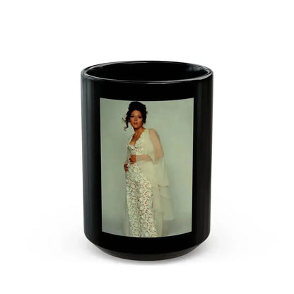 Diana Rigg #39 (Vintage Female Icon) Black Coffee Mug 15oz - Go Mug Yourself