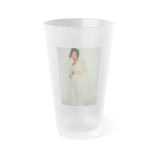 Diana Rigg #39 (Vintage Female Icon) Frosted Pint Glass 16oz-16oz-Frosted-Go Mug Yourself