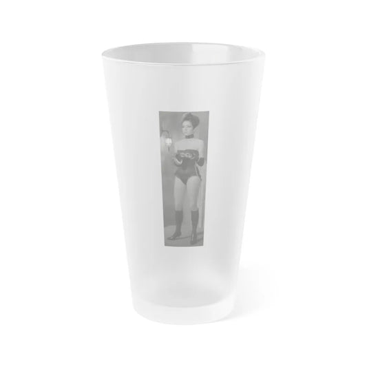 Diana Rigg #40 (Vintage Female Icon) Frosted Pint Glass 16oz-16oz-Frosted-Go Mug Yourself