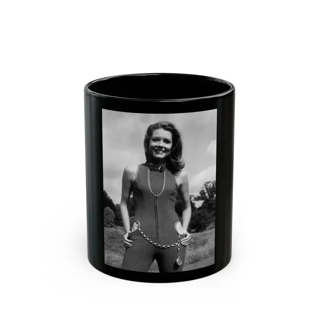 Diana Rigg #41 (Vintage Female Icon) Black Coffee Mug 11oz - Go Mug Yourself