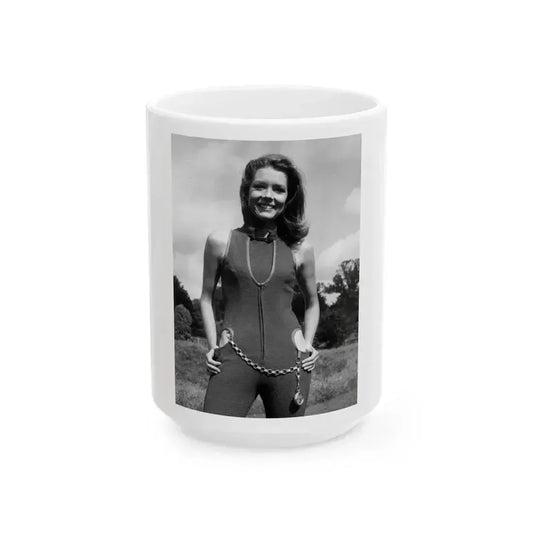 Diana Rigg #41 (Vintage Female Icon) White Coffee Mug 15oz - Go Mug Yourself