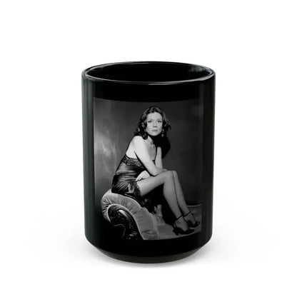 Diana Rigg #42 (Vintage Female Icon) Black Coffee Mug 15oz - Go Mug Yourself