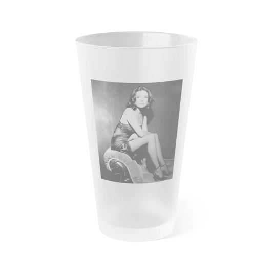 Diana Rigg #42 (Vintage Female Icon) Frosted Pint Glass 16oz-16oz-Frosted-Go Mug Yourself