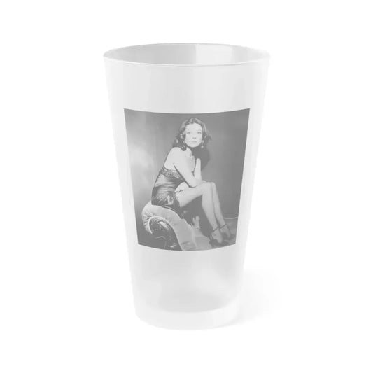 Diana Rigg #42 (Vintage Female Icon) Frosted Pint Glass 16oz 16oz Frosted - Go Mug Yourself