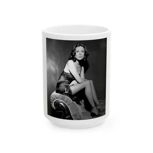 Diana Rigg #42 (Vintage Female Icon) White Coffee Mug 15oz - Go Mug Yourself