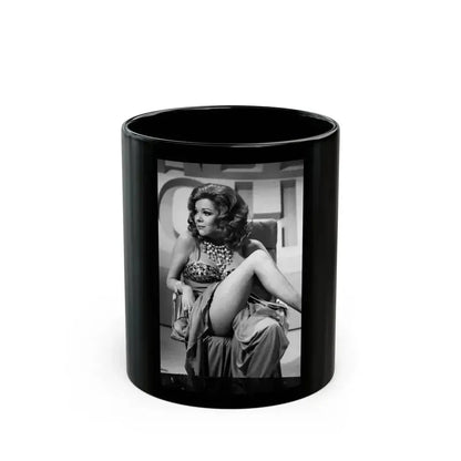 Diana Rigg #43 (Vintage Female Icon) Black Coffee Mug 11oz - Go Mug Yourself