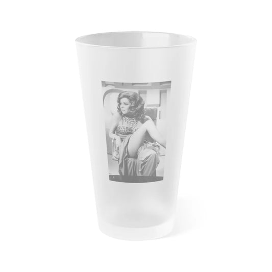 Diana Rigg #43 (Vintage Female Icon) Frosted Pint Glass 16oz-16oz-Frosted-Go Mug Yourself