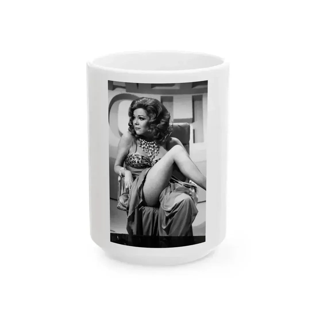 Diana Rigg #43 (Vintage Female Icon) White Coffee Mug 15oz - Go Mug Yourself