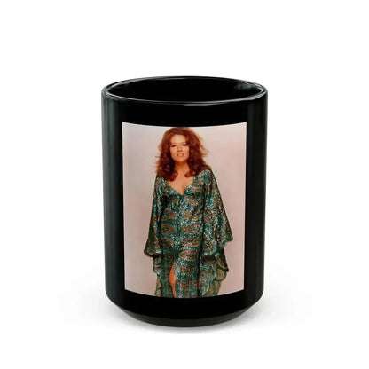Diana Rigg #48 (Vintage Female Icon) Black Coffee Mug 15oz - Go Mug Yourself